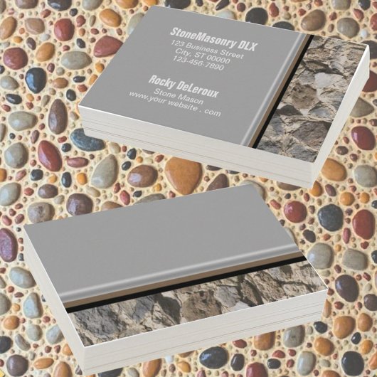 Berufliche Stonemason Rustikale Rock Border Visitenkarte
