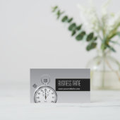 Berufliche Stoppuhr-Silber-Geschäfts-Karte Visitenkarte (Stehend Vorderseite)