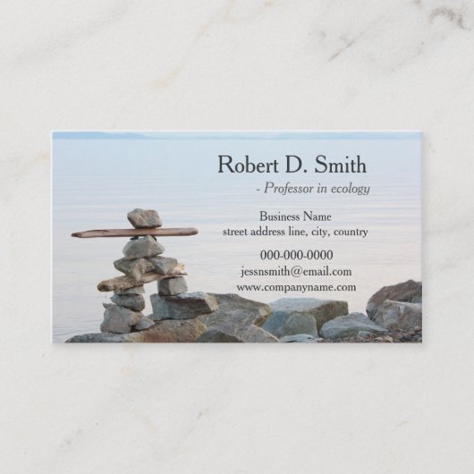 berufliche Strandsteinkunst Visitenkarte (Vorderseite)