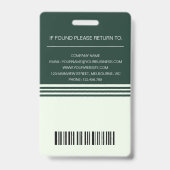 Berufliche Strichcode- und Logo-ID Ausweis (Rückseite)