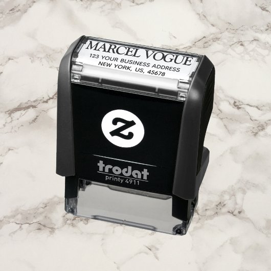 Berufliche stylische Typografie-Rücksendeadresse Permastempel