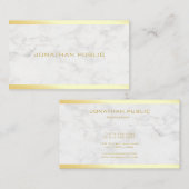 Berufliche Stylish Gold Text Marmorvorlage Visitenkarte (Vorne/Hinten)