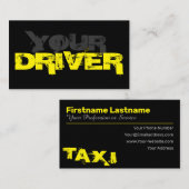 Berufliche Taxifahrer-Visitenkarte Visitenkarte (Vorne/Hinten)