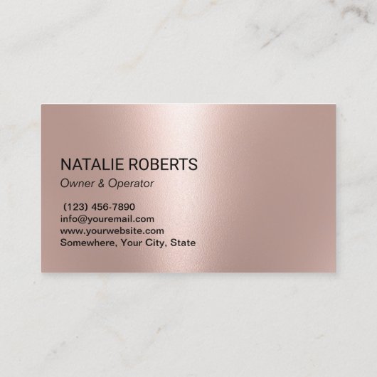 Berufliche Teppichreinigung Rose Gold Glitzer Visitenkarte (Rückseite)