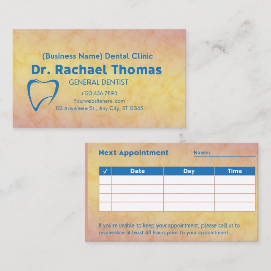 Berufliche Termine Geschäftskarten (Vorne/Hinten)