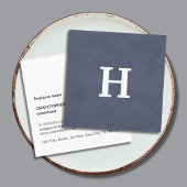 Berufliche Textur Blaues Monogramm Quadratische Visitenkarte