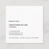 Berufliche Textur Blaues Monogramm Quadratische Visitenkarte (Rückseite)