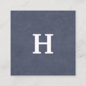 Berufliche Textur Blaues Monogramm Quadratische Visitenkarte (Vorderseite)