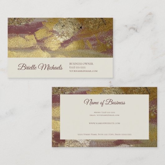 Berufliche tiefe Rose und Imitate Gilded Gold Foil Visitenkarte (Vorne/Hinten)