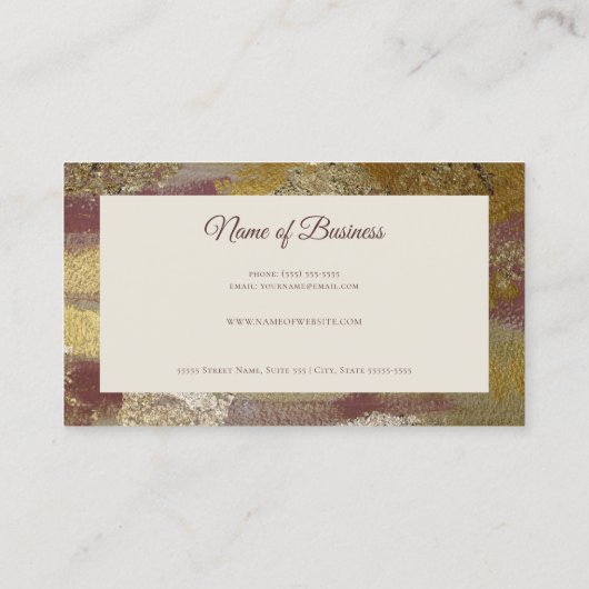 Berufliche tiefe Rose und Imitate Gilded Gold Foil Visitenkarte (Rückseite)