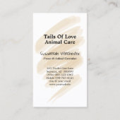 Berufliche Tierpflege Ihr vertikales Foto hinzufüg Visitenkarte (Rückseite)