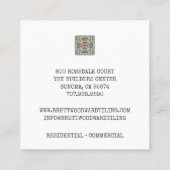 Berufliche Tiler Square-Visitenkarte Quadratische Visitenkarte (Rückseite)