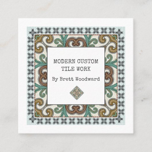 Berufliche Tiler Square-Visitenkarte Quadratische Visitenkarte (Vorderseite)