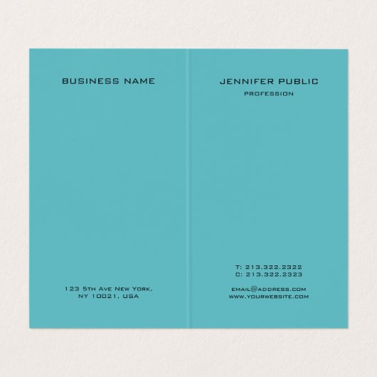 Berufliche Trendy Elegante Farben Mit Monogramm Visitenkarten (Innenseite Aufgefaltet)