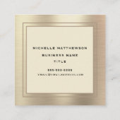 Berufliche trendy Gold Beauty Modern Quadratische Visitenkarte (Rückseite)