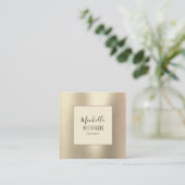 Berufliche trendy Gold Beauty Modern Quadratische Visitenkarte (Stehend Vorderseite)