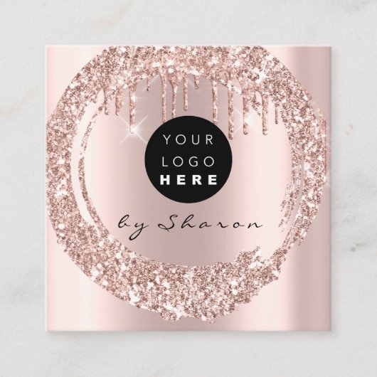 Berufliche Tropfen 6 Farbdrucke für CustomLogo-Ros Quadratische Visitenkarte (Vorderseite)