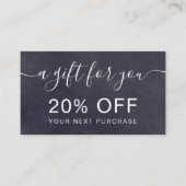 Berufliche Typografie aus rustikalem Schwarz Rabattkarte (Vorderseite)