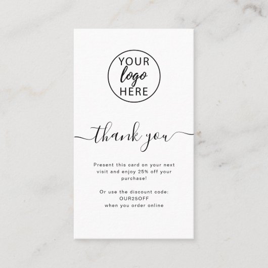 Berufliche Typografie-Firmenlogos Rabattkarte (Vorderseite)