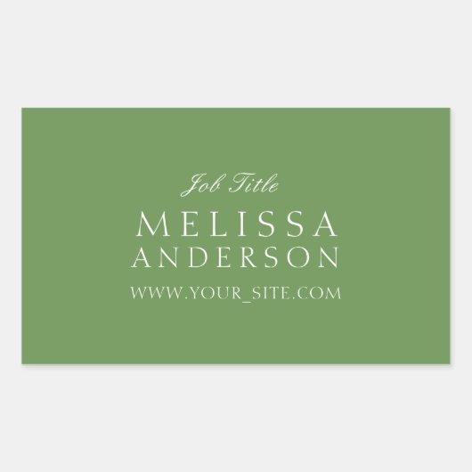 Berufliche Typografie Moss Green Rechteckiger Aufkleber (Vorderseite)