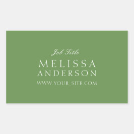 Berufliche Typografie Moss Green Rechteckiger Aufkleber