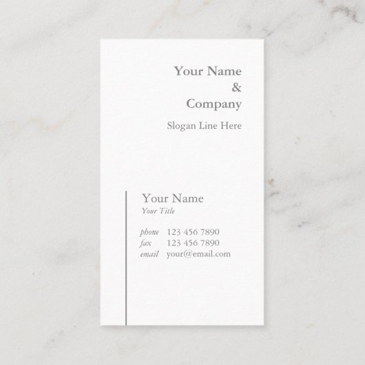 Berufliche Typografie-vertikale Geschäfts-Karte Visitenkarte (Rückseite)