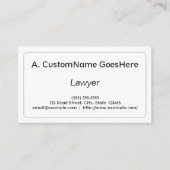 Berufliche u. saubere Rechtsanwalt-Geschäfts-Karte Visitenkarte (Vorderseite)