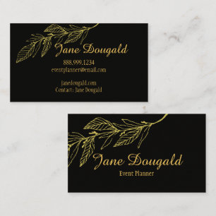 Berufliche und dennoch elegante Schwarze Gold Visitenkarte