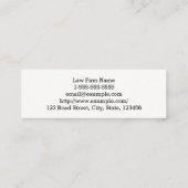 Berufliche und minimale Anwaltskarte Mini Visitenkarte (Rückseite)