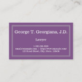 Berufliche und minimale Anwaltskarte Visitenkarte (Vorderseite)