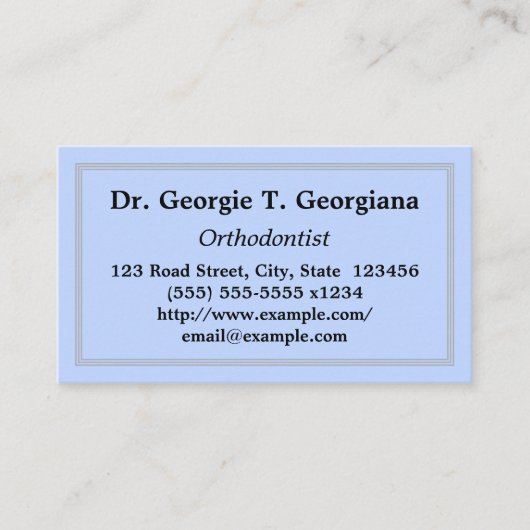 Berufliche und minimale Kieferorthopädische Visite Visitenkarte (Vorderseite)