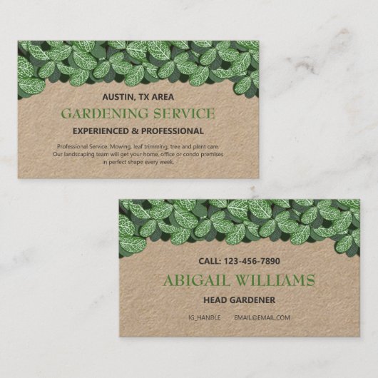 Berufliche und moderne Gartenanlagen / Landschafts Visitenkarte (Vorne/Hinten)