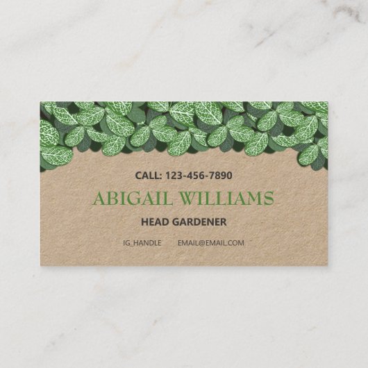 Berufliche und moderne Gartenanlagen / Landschafts Visitenkarte (Rückseite)