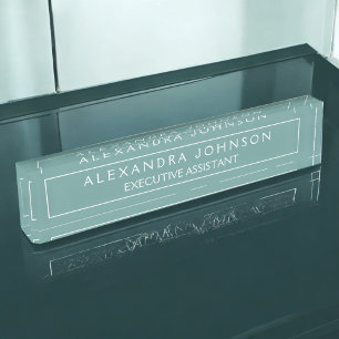 Berufliche und moderne Grünpastete Namensplakette