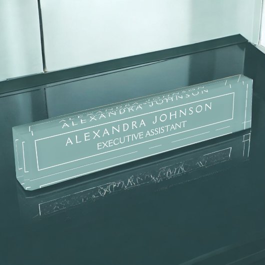 Berufliche und moderne Grünpastete Namensplakette