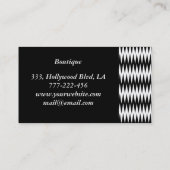 Berufliche und moderne Schwarz-weiße Zickzack Visitenkarte (Rückseite)