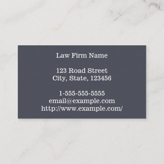Berufliche und saubere Anwaltskarte Visitenkarte (Rückseite)