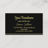 Berufliche und stilvolle schwarzgelbe Streifen Visitenkarte (Rückseite)