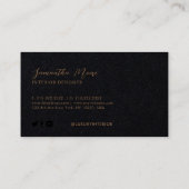 Berufliche Unterschrift in Schwarz und Braun Visitenkarte (Rückseite)