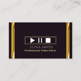 Berufliche Video Editor Black Gold Business Card Visitenkarte