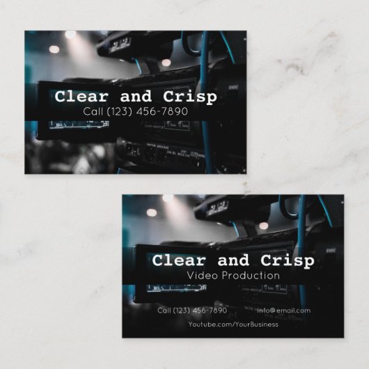Berufliche Videoproduktionsfirmen Visitenkarte (Vorne/Hinten)