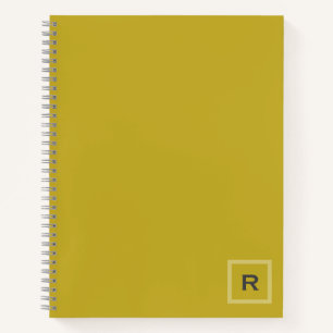 Berufliche Vintage Gold Solid Color Initial Notizblock