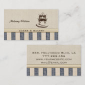 Berufliche Vintage Leinenkuchen und Bäckerei Visitenkarte (Vorne/Hinten)