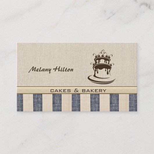 Berufliche Vintage Leinenkuchen und Bäckerei Visitenkarte (Vorderseite)
