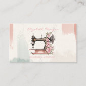 Berufliche Vintage Nähmaschine Pinselstrich Visitenkarte (Vorderseite)