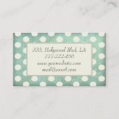Berufliche Vintage Polka-Punkte Visitenkarte (Rückseite)