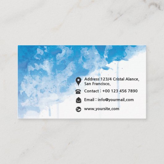 Berufliche Visitenkarte (Rückseite)