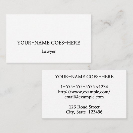 Berufliche Visitenkarte (Vorne/Hinten)