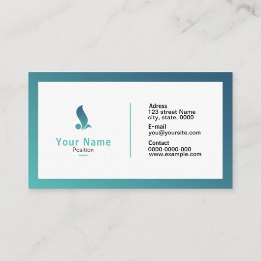 Berufliche Visitenkarte (Rückseite)