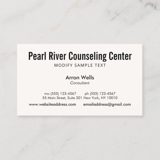 Berufliche Visitenkarte (Vorderseite)